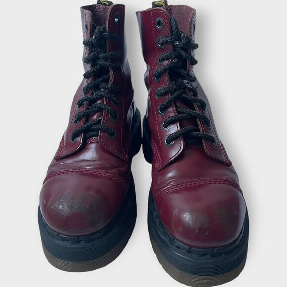 Dr. Martens Crazy Bomb Platform Boot Red Leather Cap Toe US Size 6 UK Size 4 - Picture 3 of 13